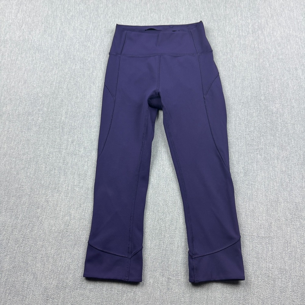 Lululemon Leggings Womens 4 Purple In Movement Crop 20" Stretch Yoga Gym Pants